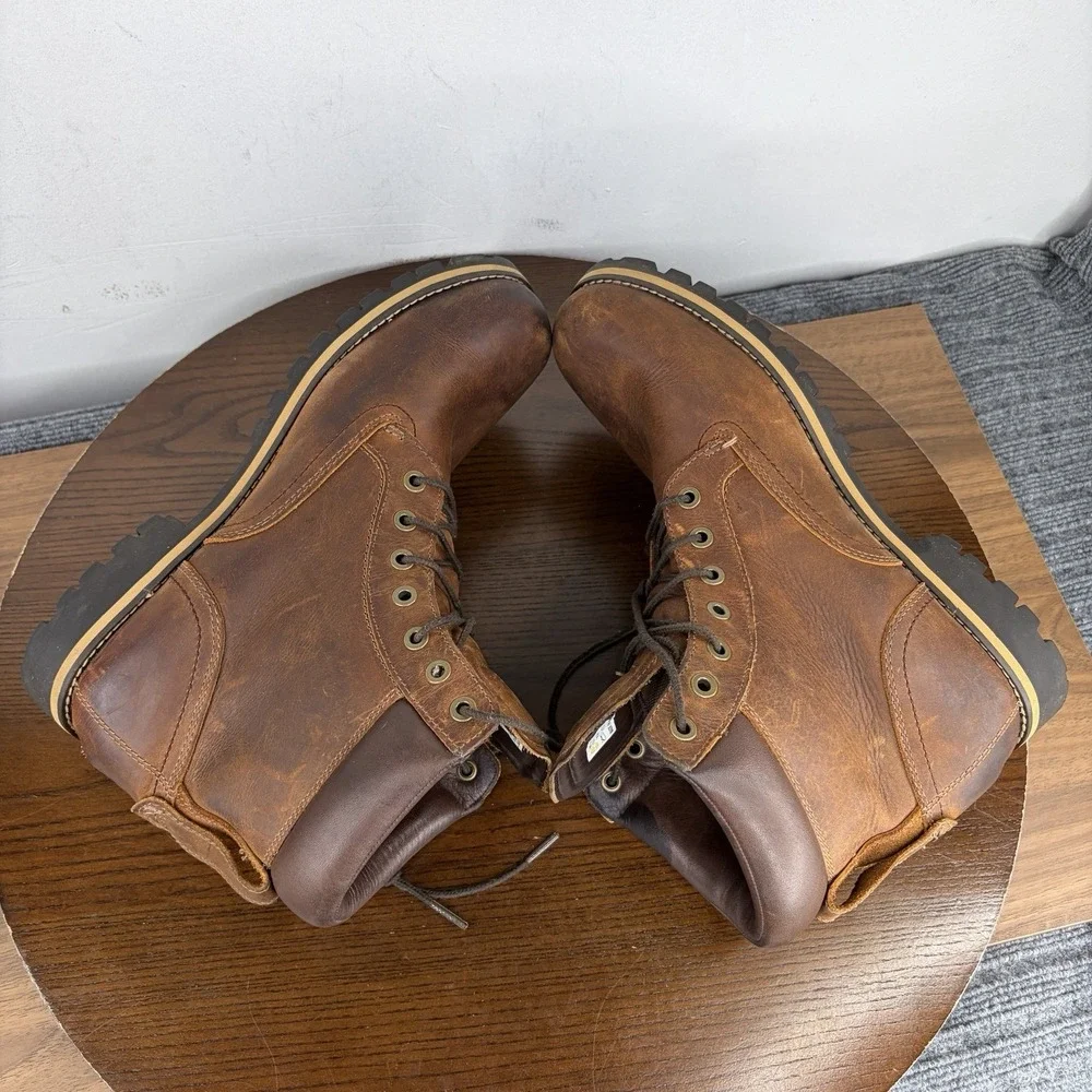Timberland Rugged 6 Boots Men 11.5 Brown Waterproof Work Copper Toe Safety 74134